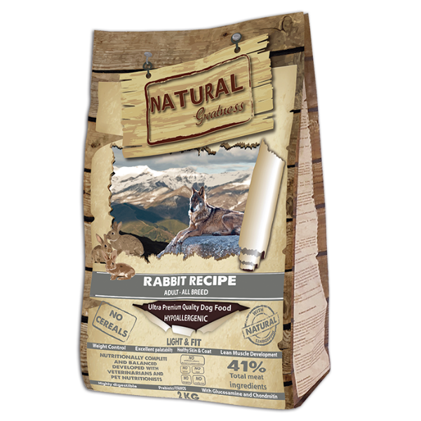 Natural Greatness Conejo. Pienso natural para perros. Razas pequeñas.