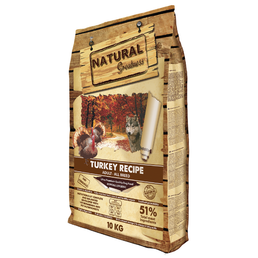 Natural Greatness Pavo.  Pienso natural para perros.