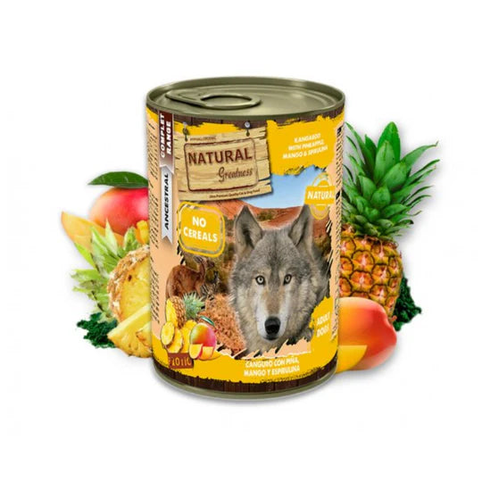 Natural Greatness - Lata Canguro y Piña Comida para perros.