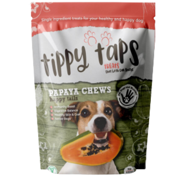 Tippy taps Papaya, Snacks Naturales para Perros, Premios para Perros
