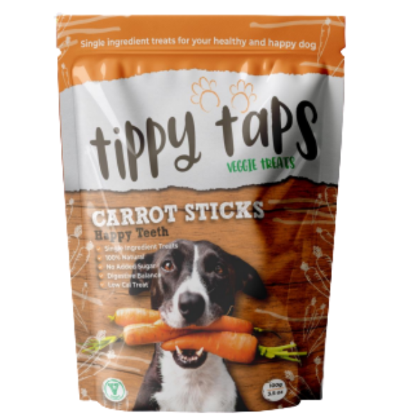Tippy taps Zanahoria, Snacks Naturales para Perros, Premios para Perros