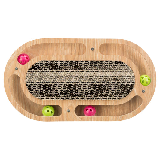 Tabla Cartón Rascadora con Marco de Madera, Rascador para Gatos