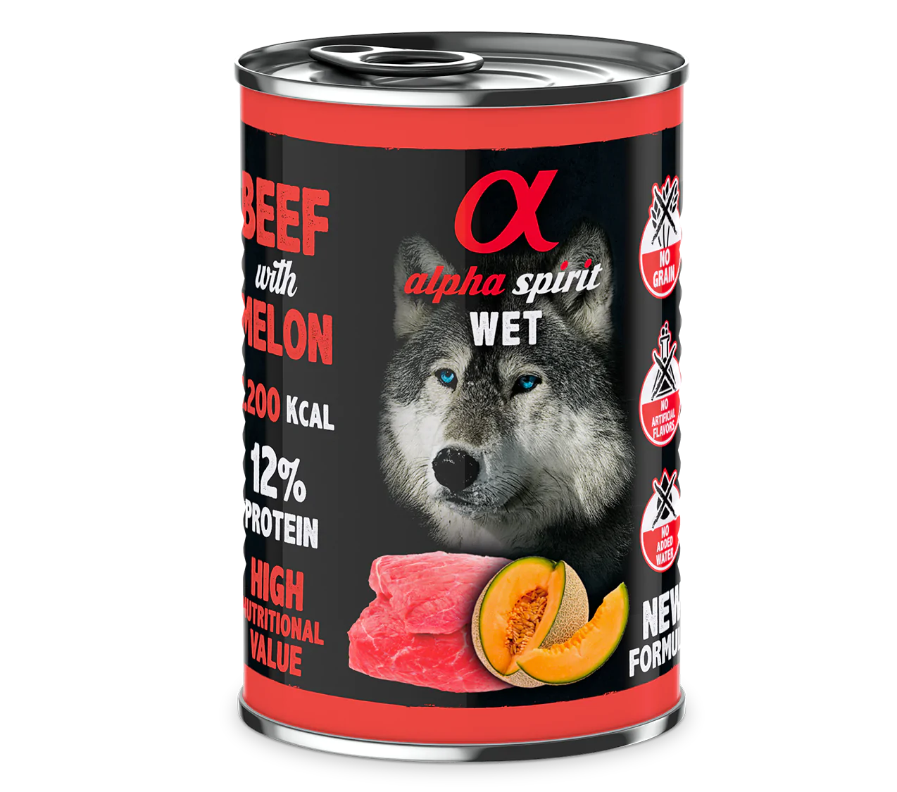 Alpha Spirit- Lata Melón con Ternera. Comida para perros.
