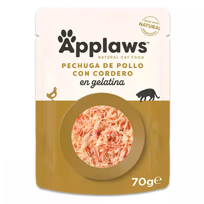APPLAWS Gato Sobre Pechuga de pollo y cordero, Comida para gatos
