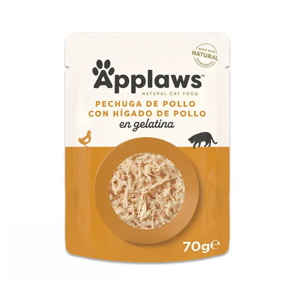 APPLAWS Gato Sobre Pechuga de pollo e higado, Comida para gatos