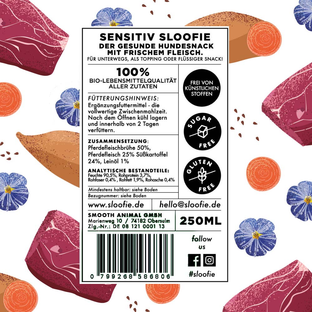 Caldo Sloofie Hipoalergénico – Nutrición Segura para Perros Sensibles 🐴🌿