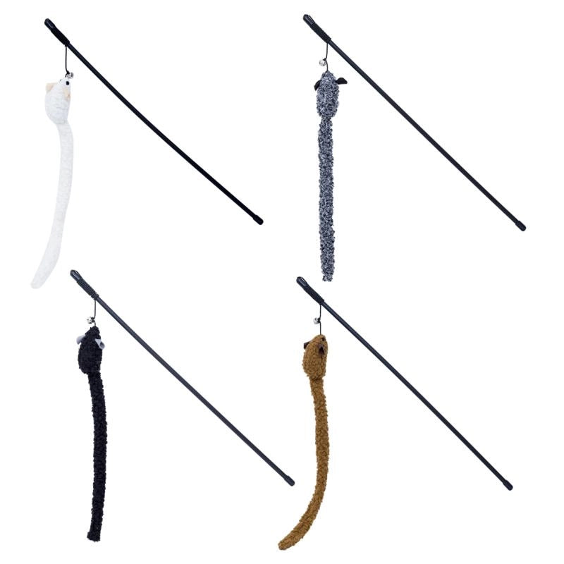 Caña de pescar Ratón cola larga, Juguetes para Gatos