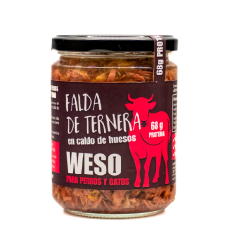 Weso Falda de Ternera en Caldo 400g. Caldos naturales para perros.