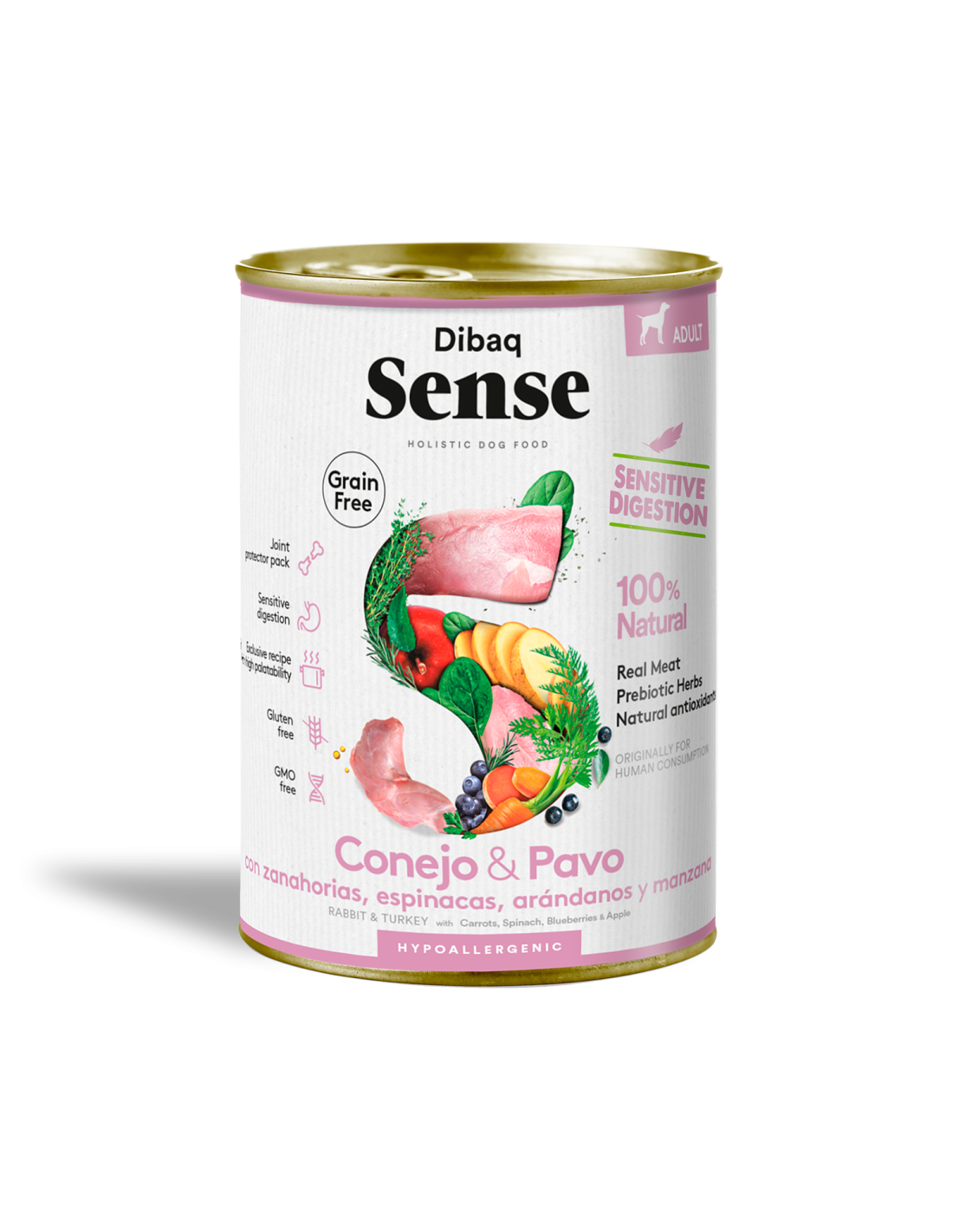 Dibaq Sense Digestiones Sensibles Conejo y Pavo , Comida para Perros