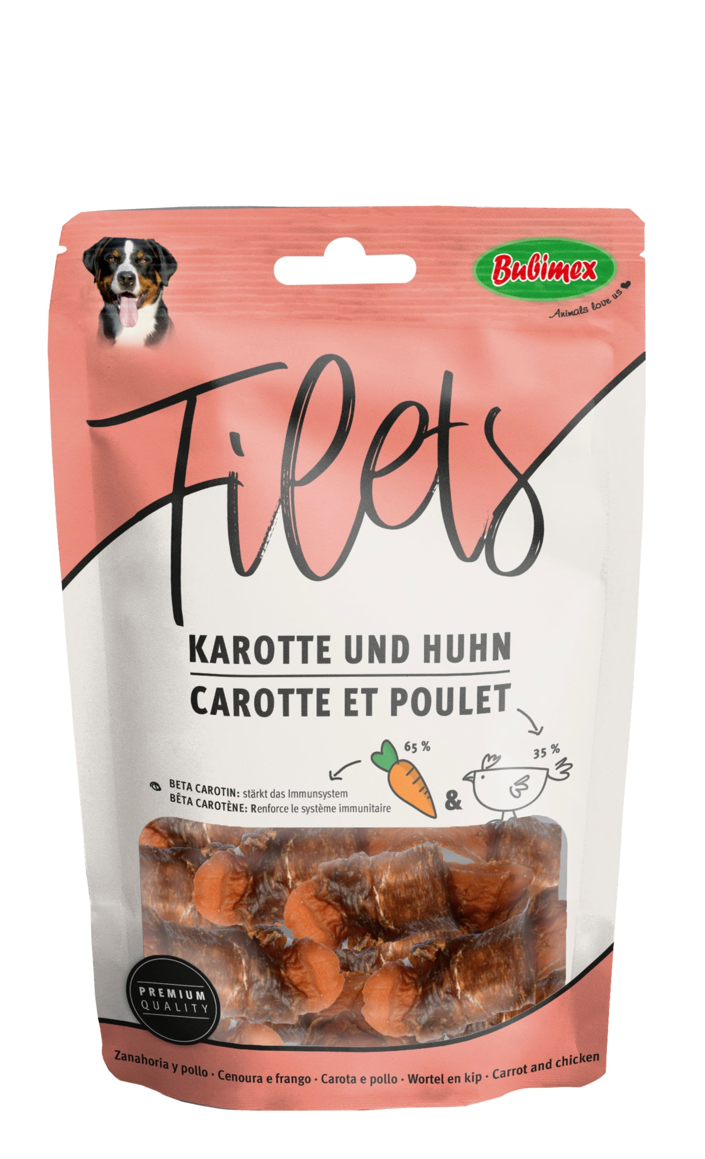 Filetes de pollo y zanahoria. Premios Naturales para Perros