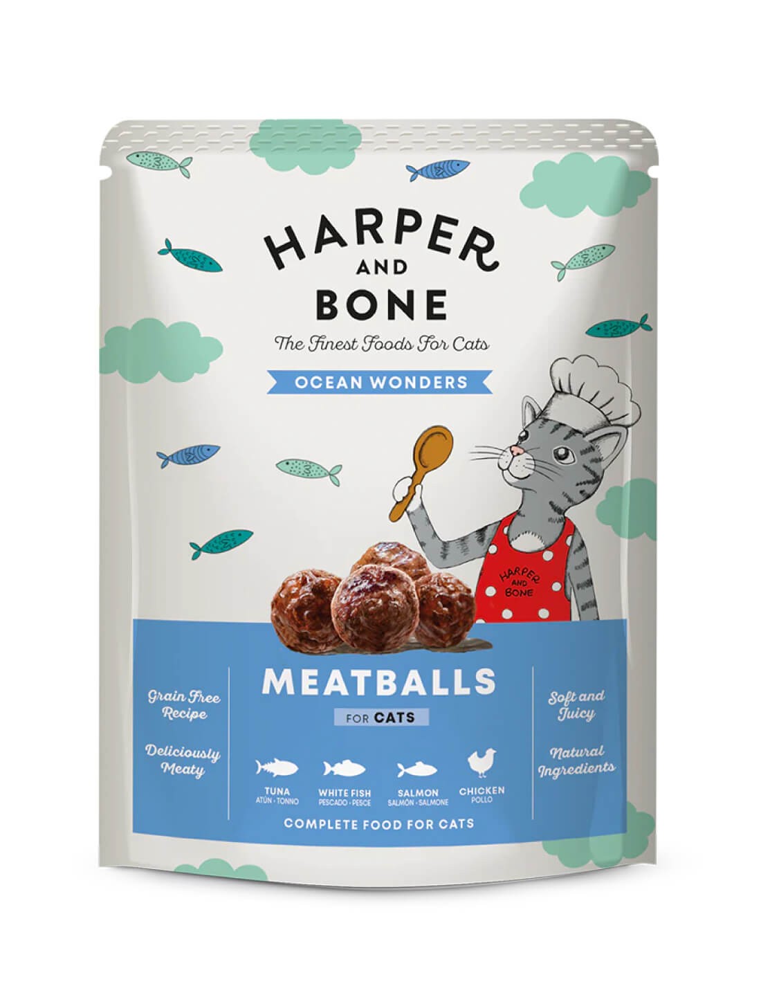 Harper and Bone Albóndigas Ocean Wonders para gato, Comida húmeda para gato