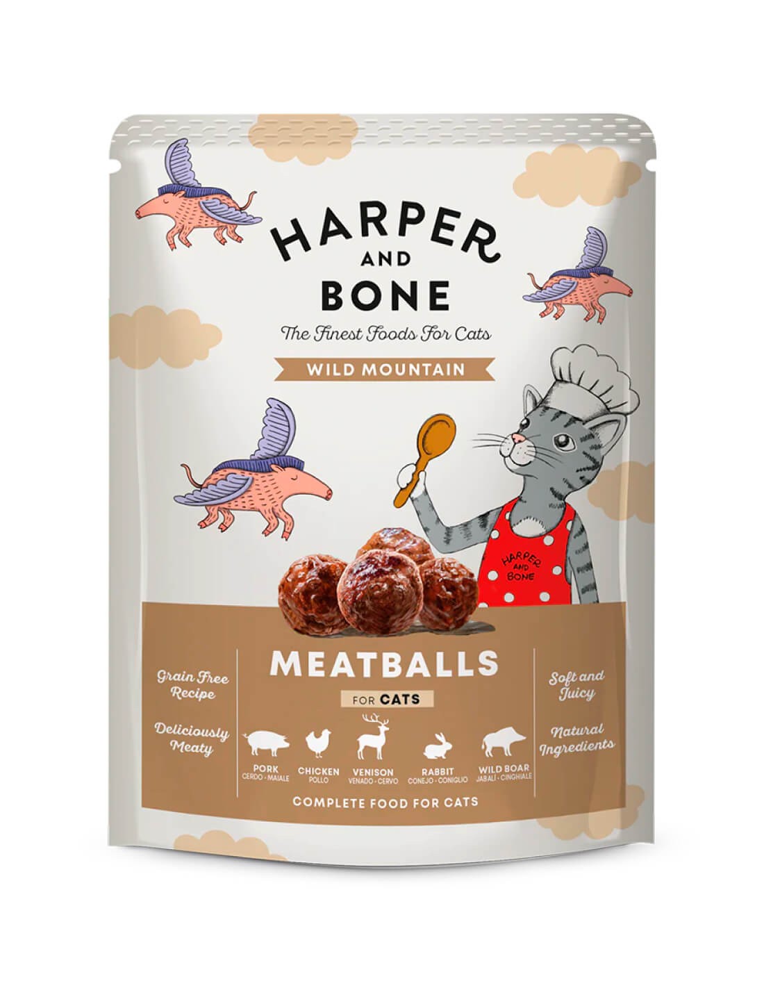 Harper and Bone Albóndigas Wild Mountain para gatos, Comida húmeda para gatos