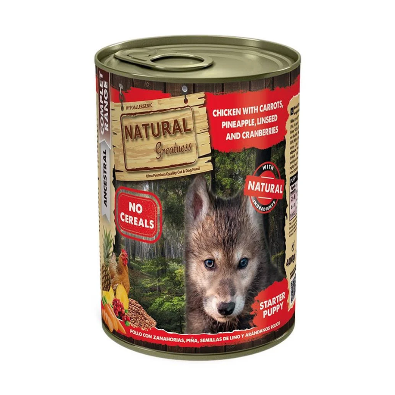 Natural Greatness Cachorros – Pollo, Piña y Zanahoria. Comida para perros.