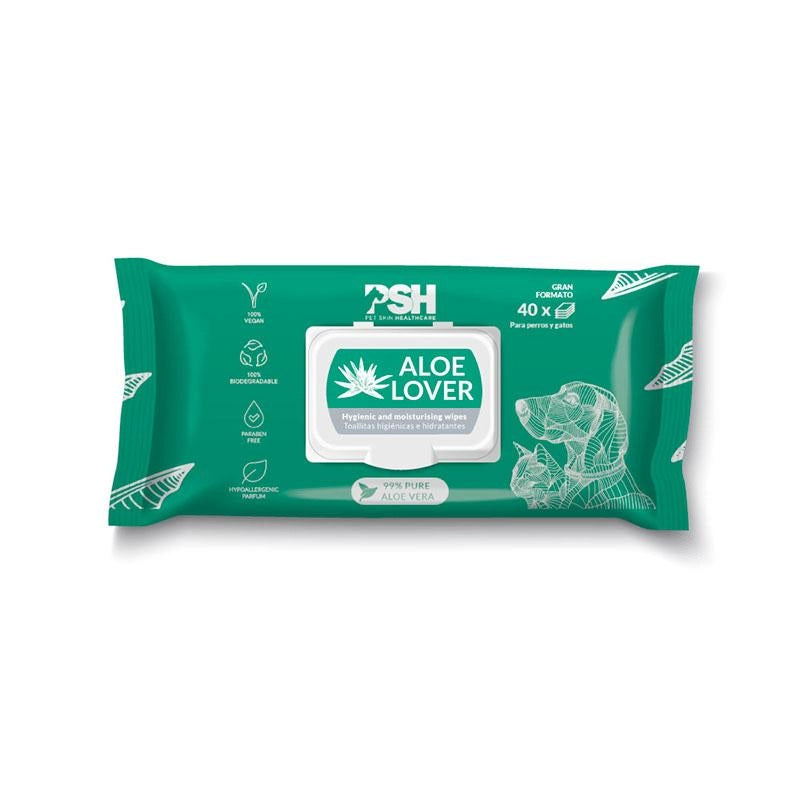 PSH Toallitas para Mascotas. Toallitas de Aloe para perros y gatos.