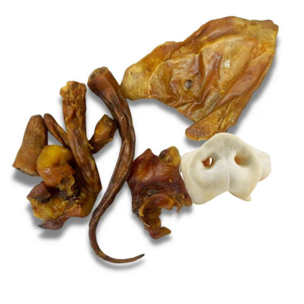 Mix snacks cerdo deshidratados. Snacks para perros. Premios para perros.