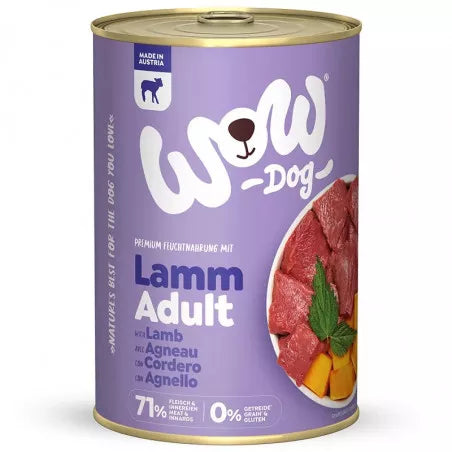 Lata WOW Cordero con Calabaza. Comida para perros
