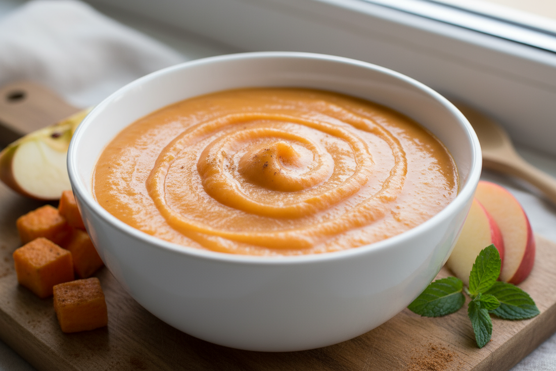 Pure de boniato y manzana.