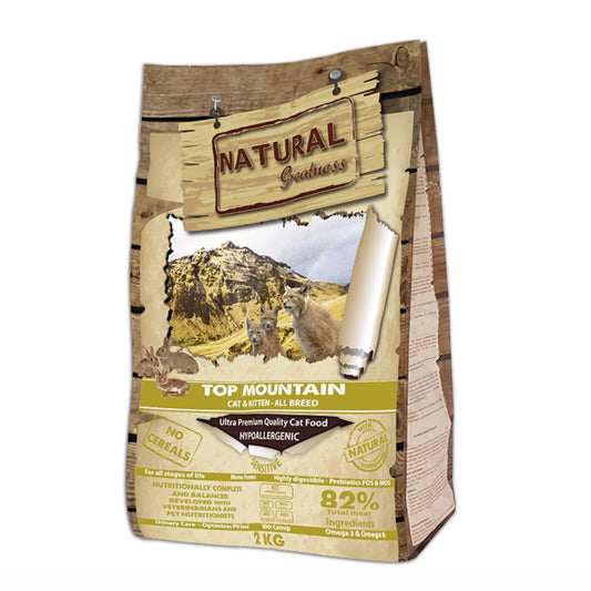 Natural Greatness Top Mountain Gatitos y Gatos Hipoalergénico, Pienso natural para Gatos