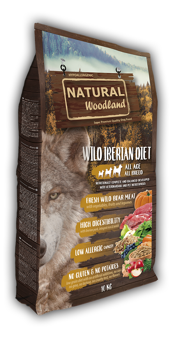 Natural Woodland Wild Iberian Jabali. Pienso natural para perros.