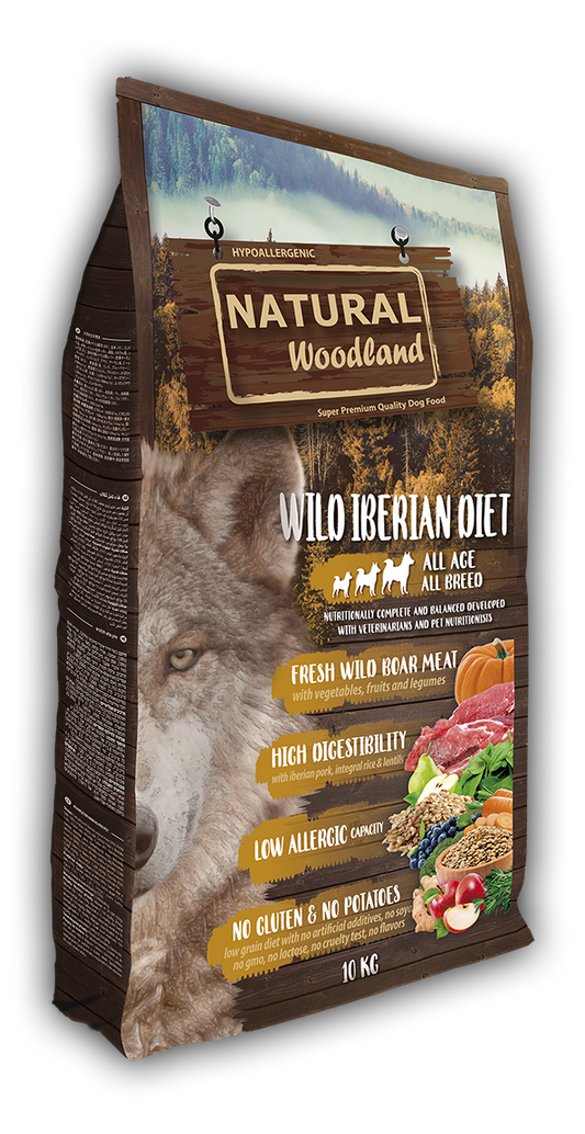 Natural Woodland Wild Iberian Jabali. Pienso natural para perros.