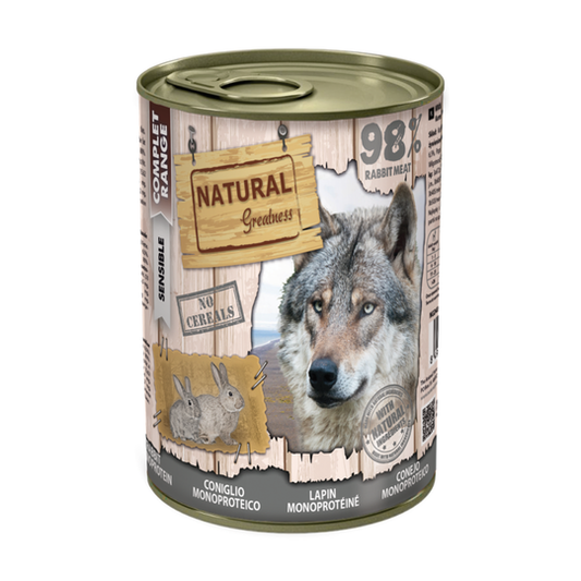 Natural Greatness - Lata Monoproteica Conejo para perros.