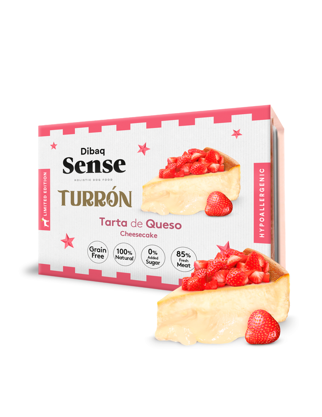Turrón Tarta de Quesp , Snacks Naturales para Perros, Premios para Perros