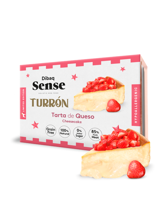 Turrón Tarta de Quesp , Snacks Naturales para Perros, Premios para Perros