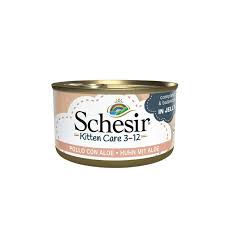 Schesir Kitten- Lata de pollo con aloe, Comida para Gatos