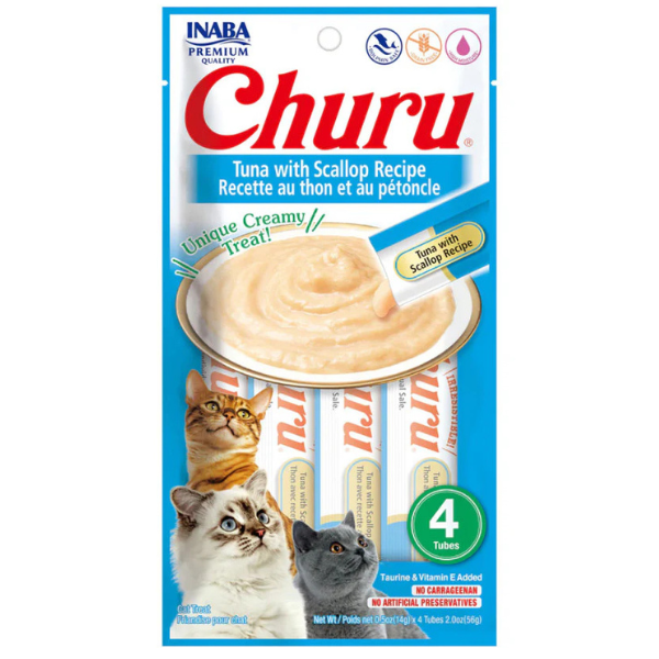 Churu receta atun con vieira, premios para gatos